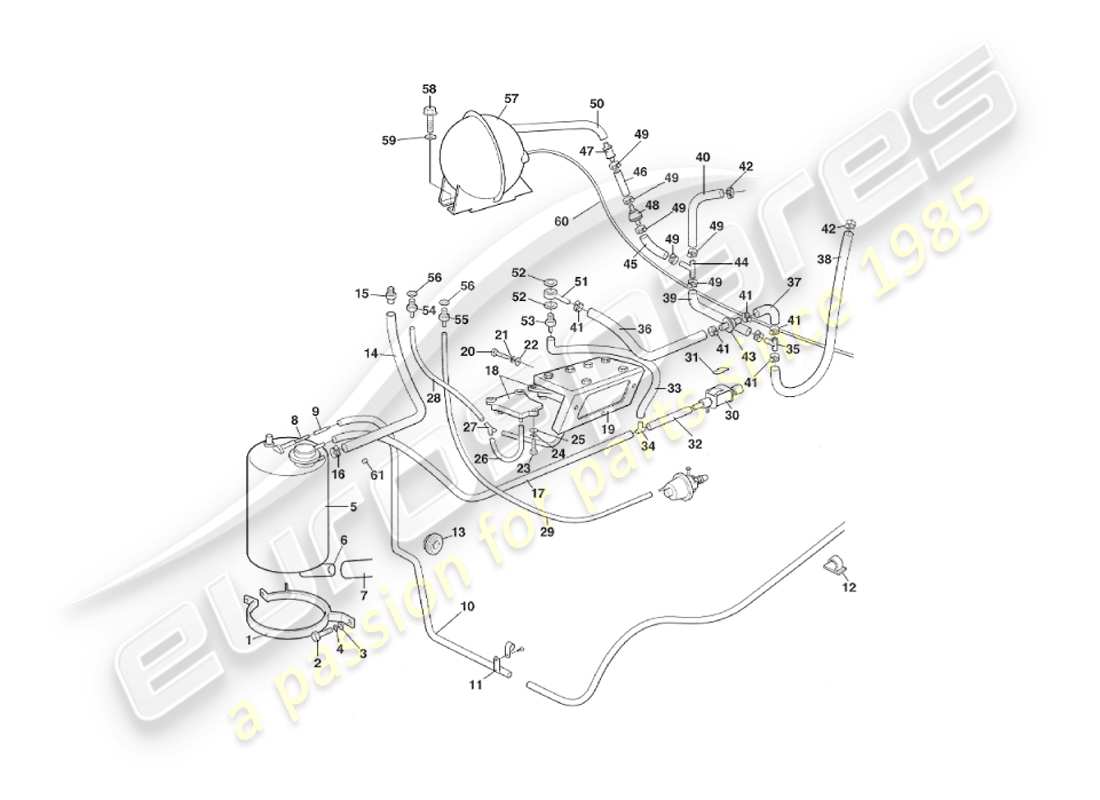 aston martin v8 virage (2000) vakuumsystem teilediagramm
