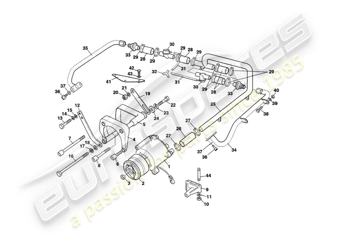 aston martin v8 coupe (2000) teilediagramm des sekundären lufteinspritzsystems
