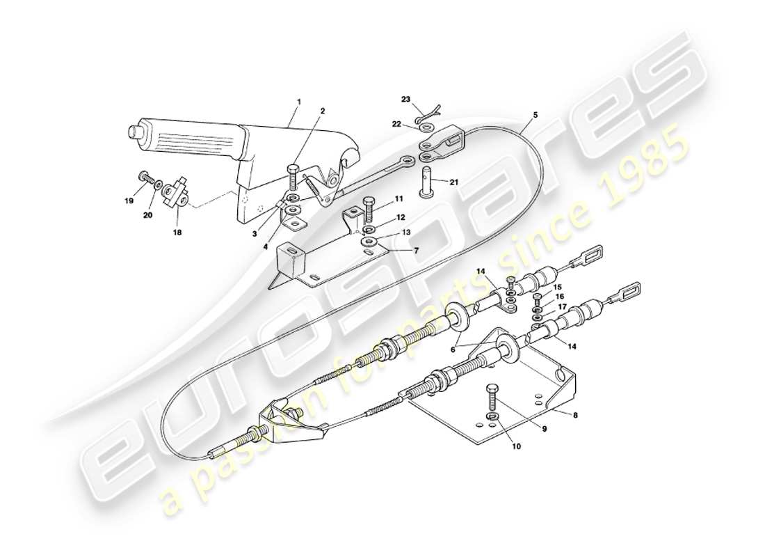 aston martin v8 coupe (2000) handbremse ersatzteildiagramm