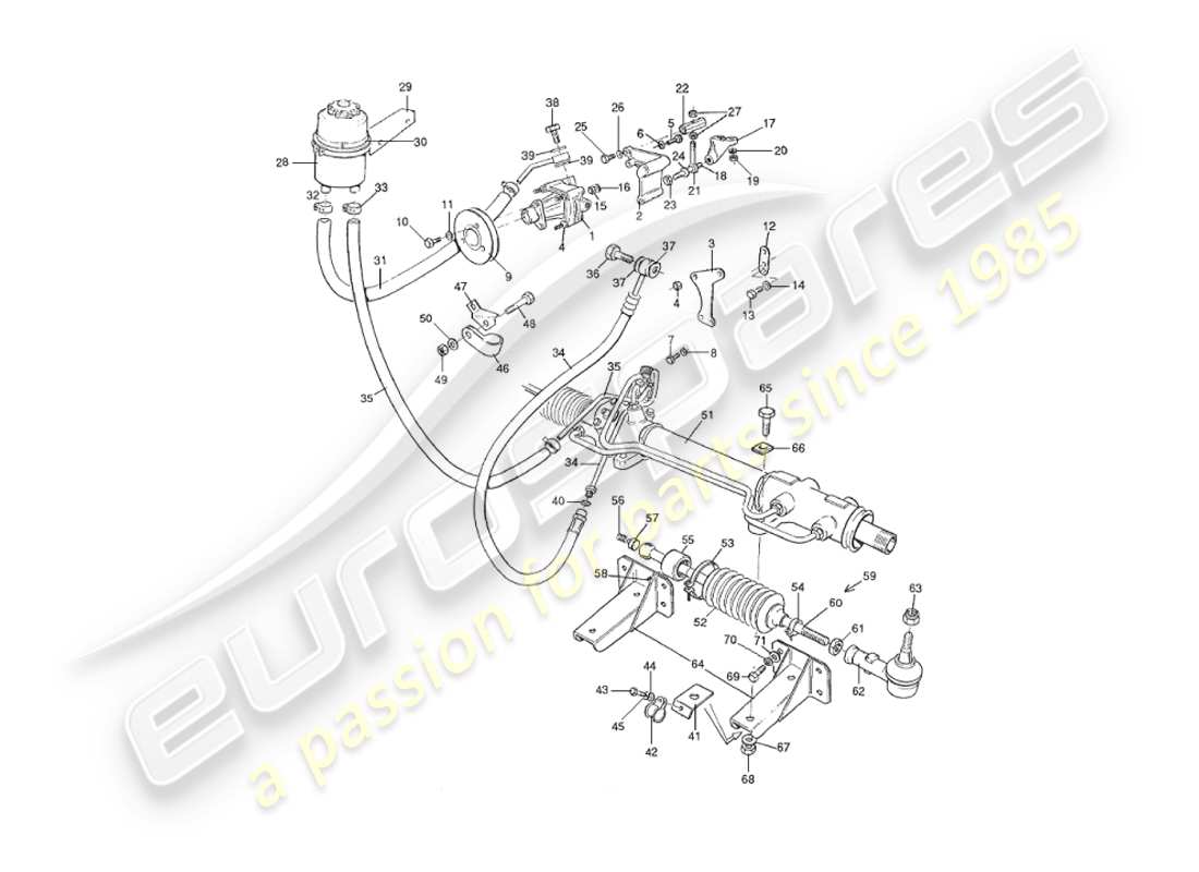 aston martin v8 virage (2000) servolenkung - teilediagramm