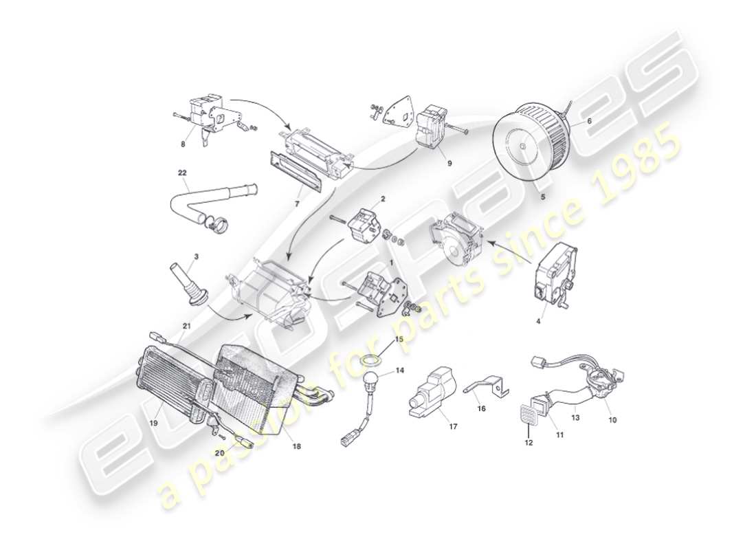 aston martin vanquish (2006) teilediagramm für steuermodule