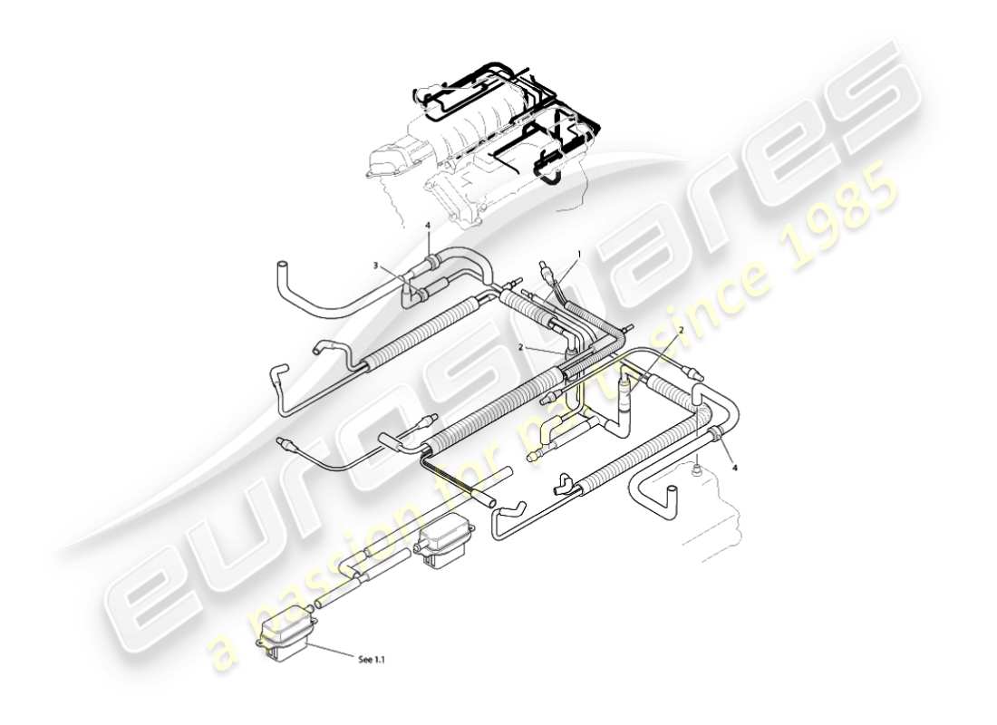 aston martin vanquish (2006) vakuumsystem, motorteildiagramm