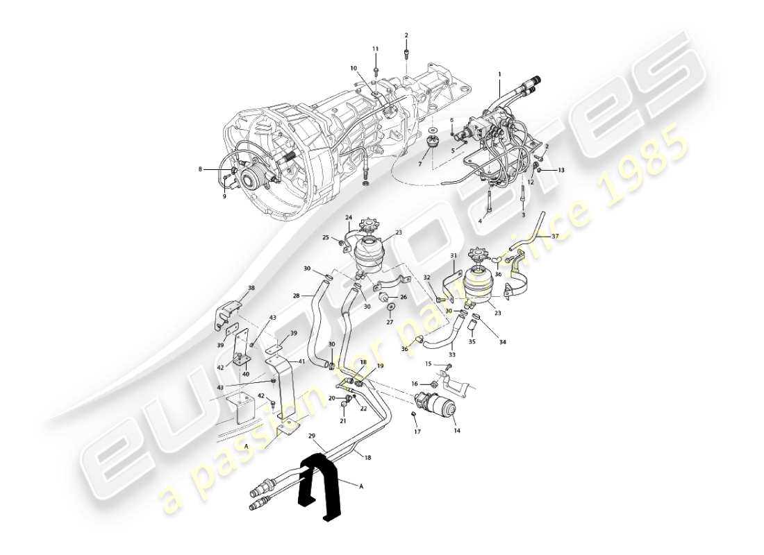 aston martin vanquish (2006) asm hydrauliksystem-teilediagramm