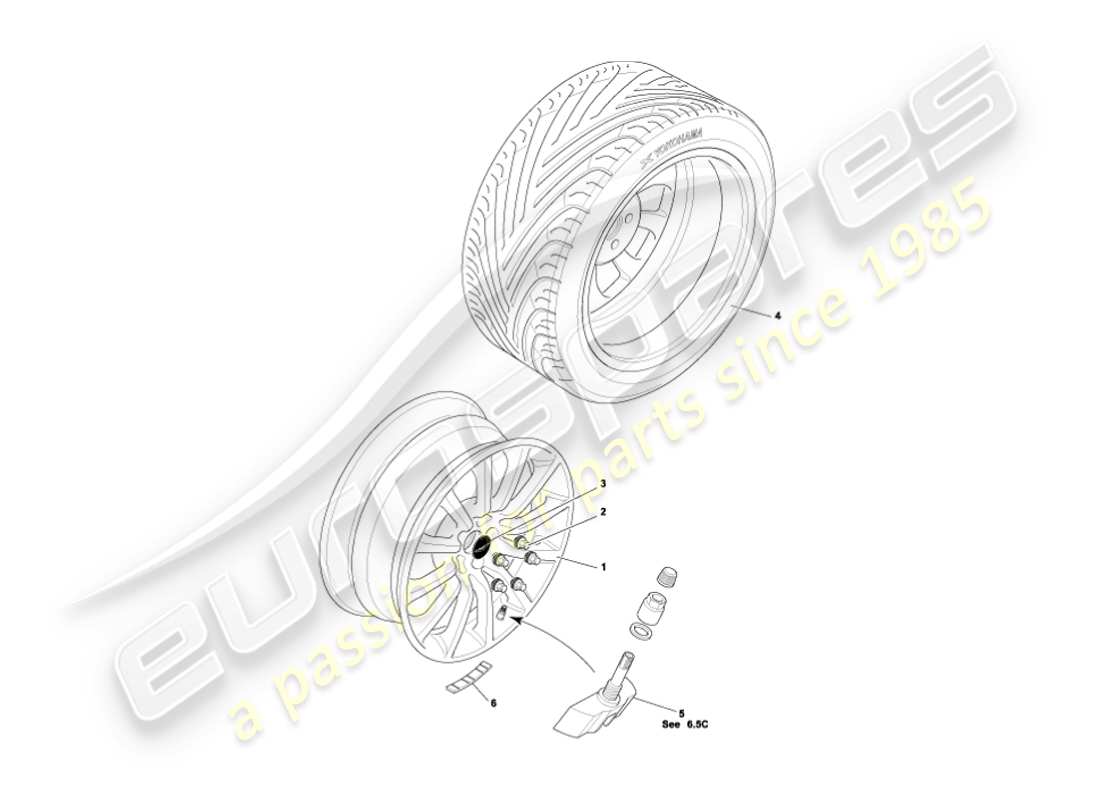 aston martin vanquish (2004) räder & reifen teilediagramm