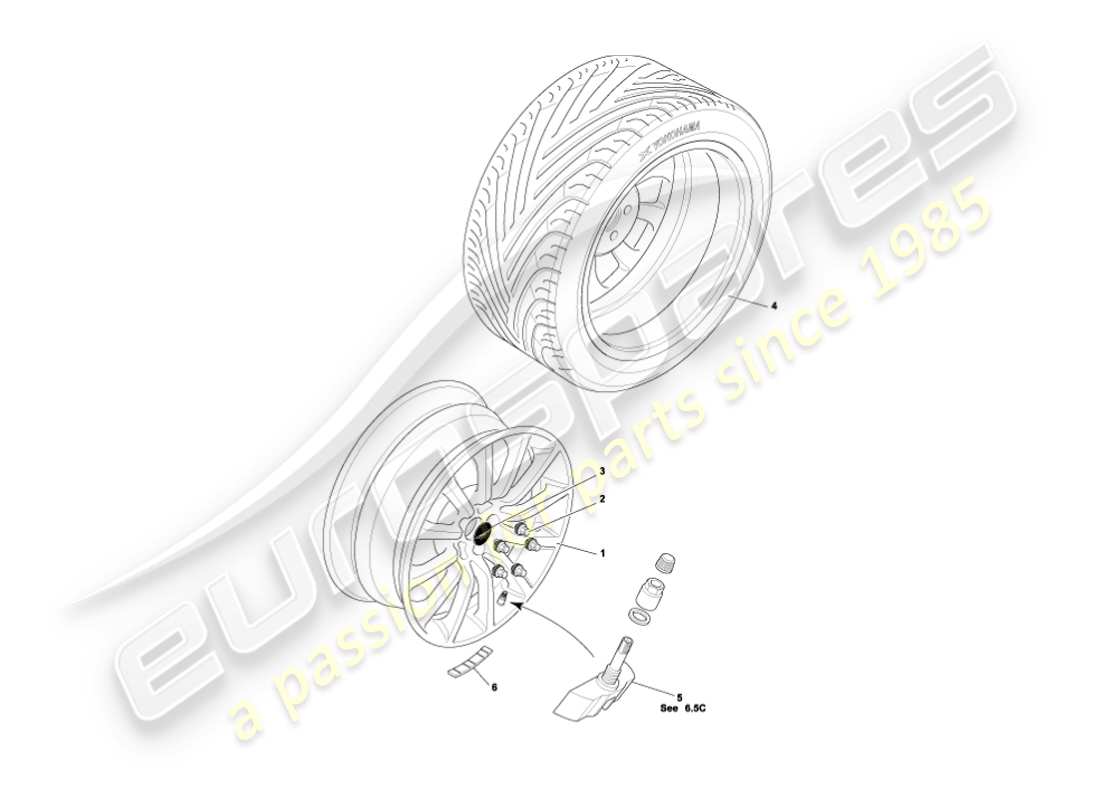 aston martin vanquish (2005) räder & reifen teilediagramm