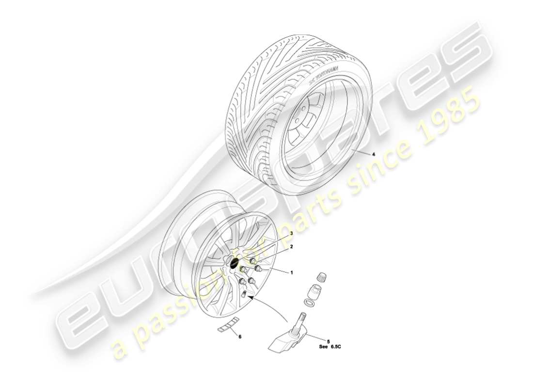 aston martin vanquish (2006) räder & reifen teilediagramm