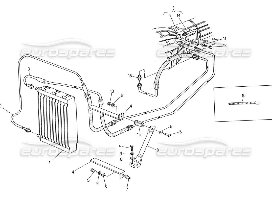 maserati 222 / 222e biturbo ölkühler für automatikgetriebe (4 ps) teilediagramm