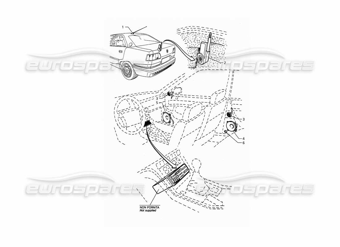 maserati qtp. 3.2 v8 (1999) teilediagramm des audiosystems