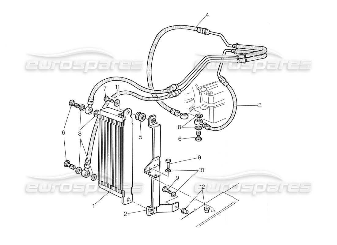 maserati biturbo spider kühler für automatikgetriebe (3 ps) teilediagramm
