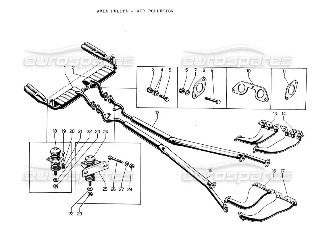 lamborghini espada luftverschmutzungspumpen (usa) teilediagramm