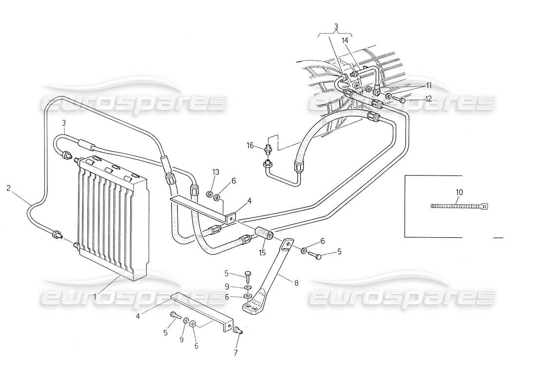 maserati biturbo spider ölkühler für automatikgetriebe (4 ps) teilediagramm