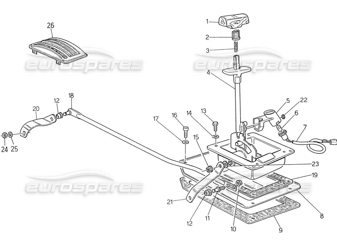 maserati 222 / 222e biturbo automatische getriebesteuerung (3 ps) teilediagramm