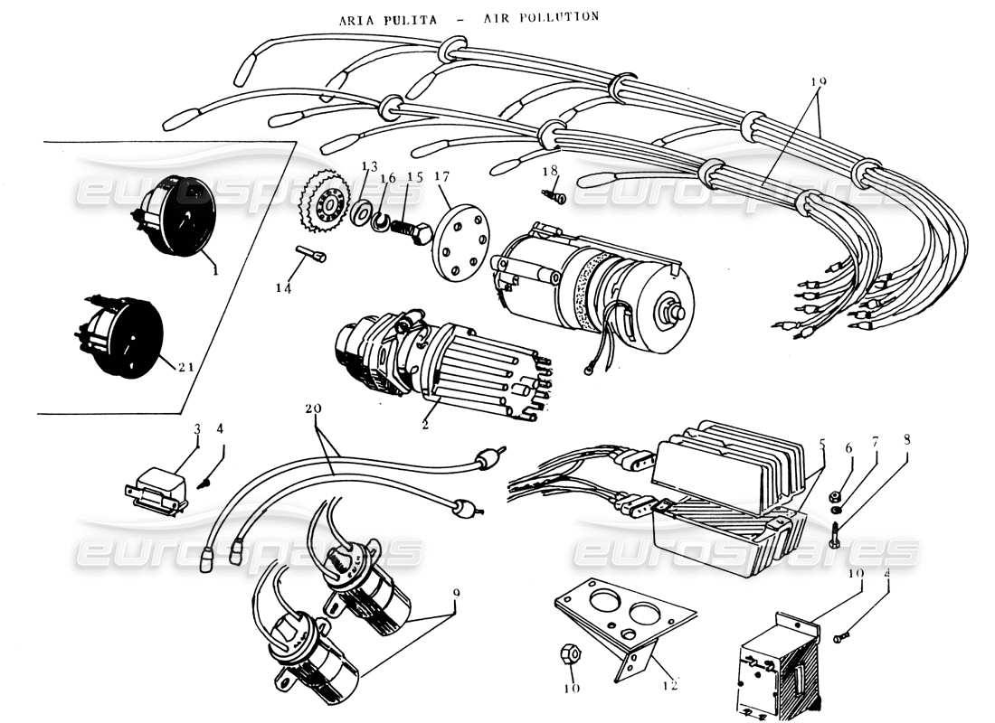 lamborghini espada luftverschmutzungspumpen (usa) teilediagramm