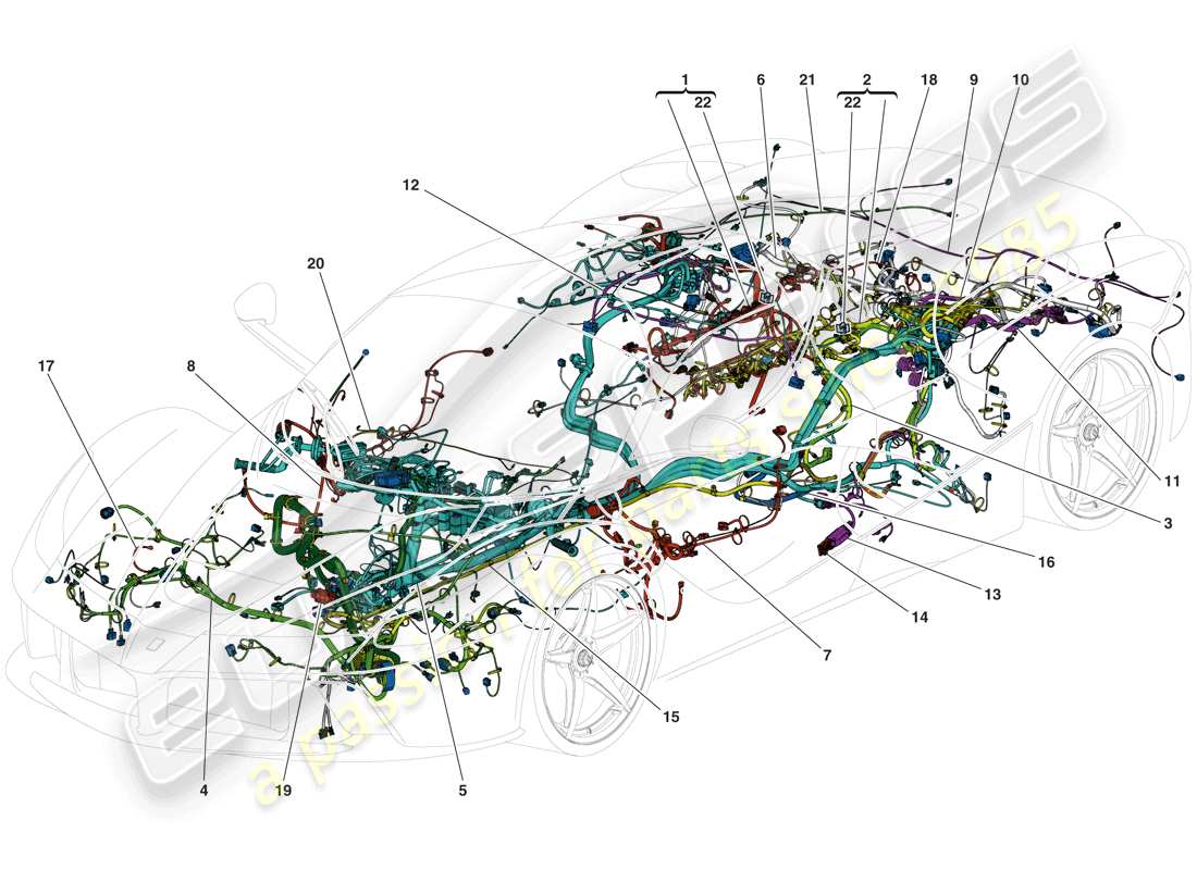 ferrari laferrari (europe) hauptkabelbäume teilediagramm