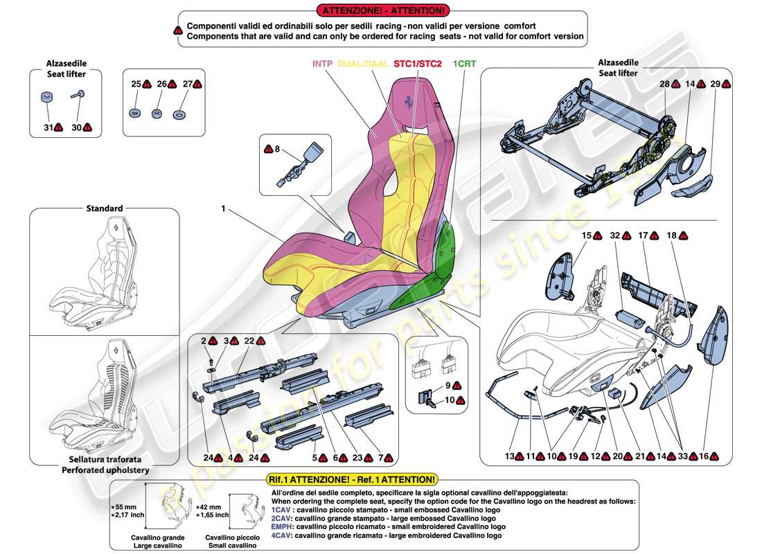ferrari f12 berlinetta (europe) rennsitz ersatzteildiagramm