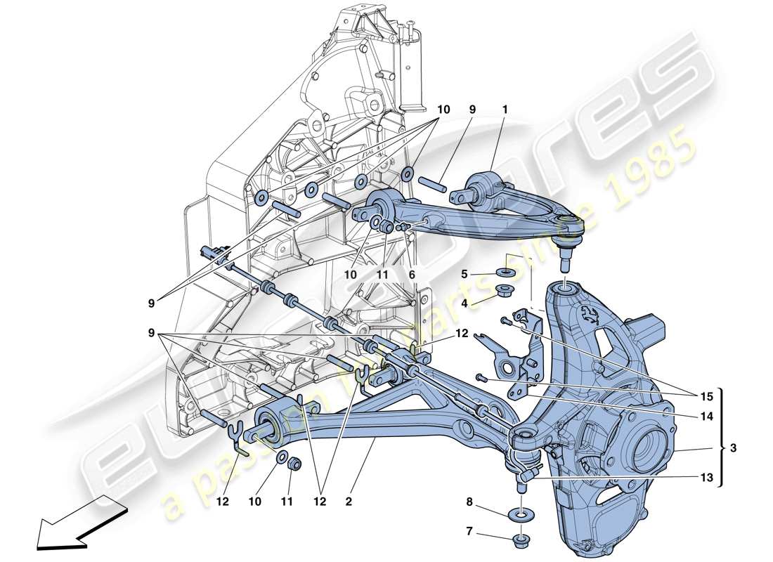 ferrari 458 speciale (usa) vordere aufhängung - armseite ersatzteildiagramm