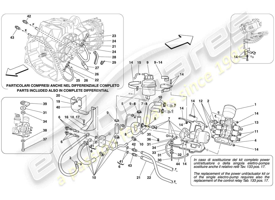 ferrari f430 scuderia spider 16m (europe) antriebseinheit und tank teilediagramm
