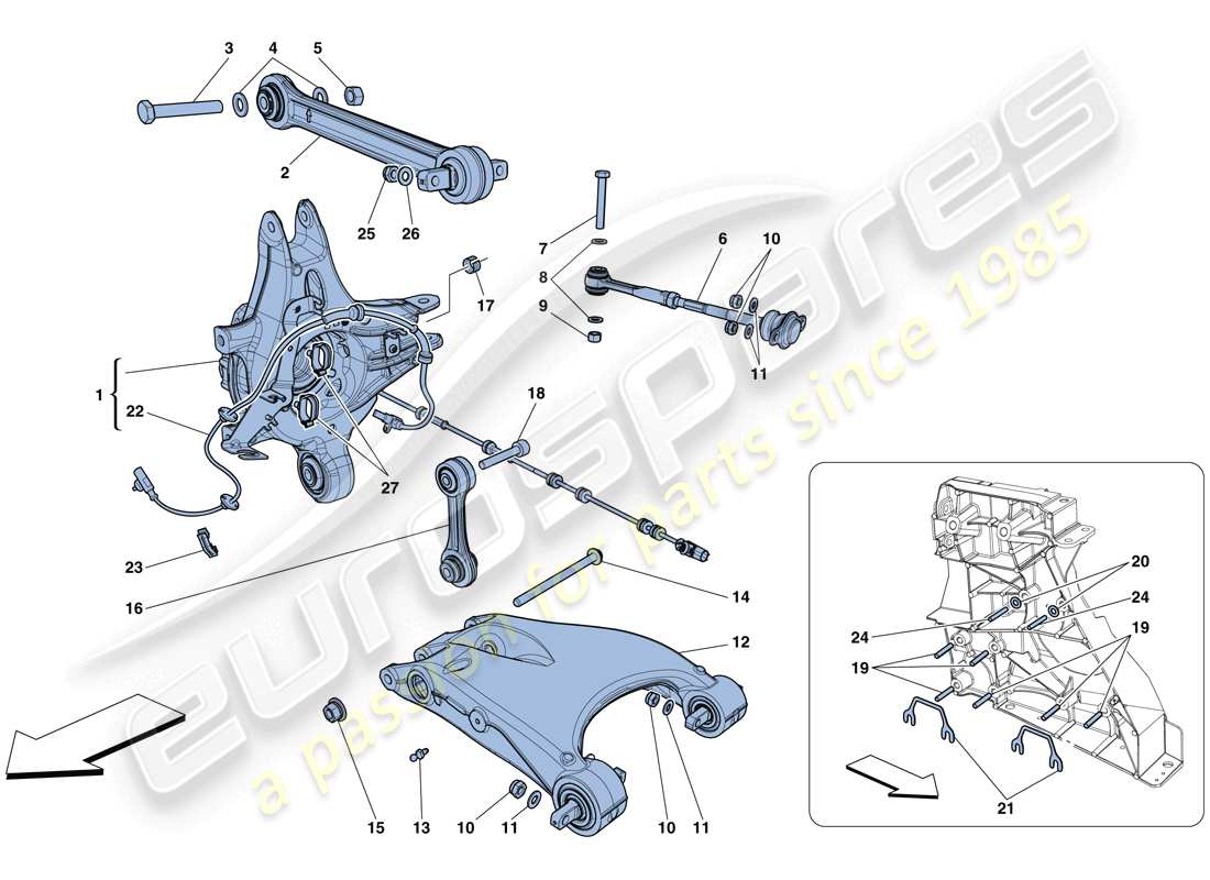 ferrari 458 speciale (usa) hinterradaufhängung - armlehne ersatzteildiagramm