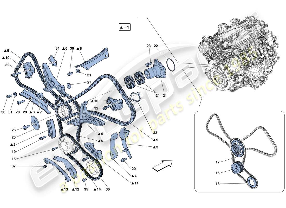 ferrari gtc4 lusso t (usa) timingsystem - antrieb teilediagramm