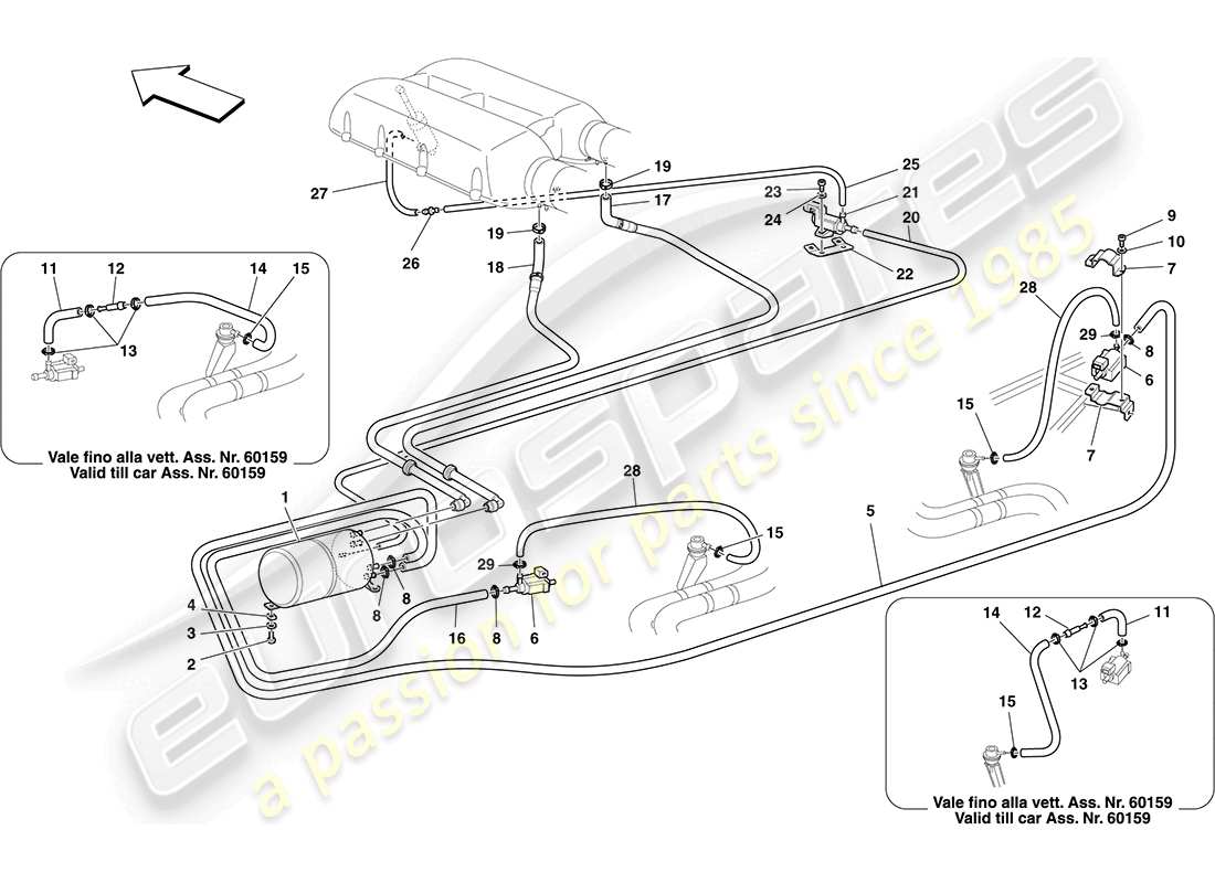 ferrari f430 coupe (usa) pneumatisches antriebssystem - teilediagramm