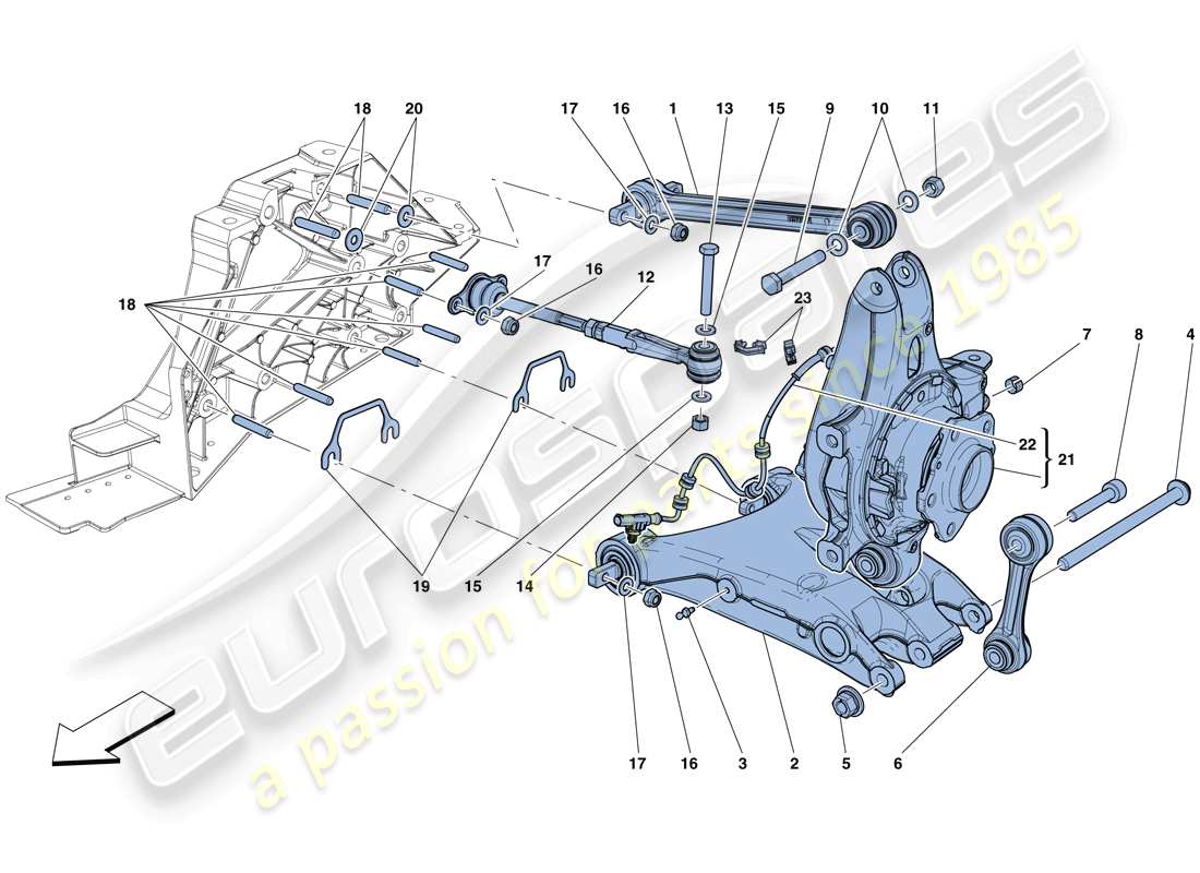 ferrari f12 berlinetta (rhd) hintere aufhängung – arme teilediagramm