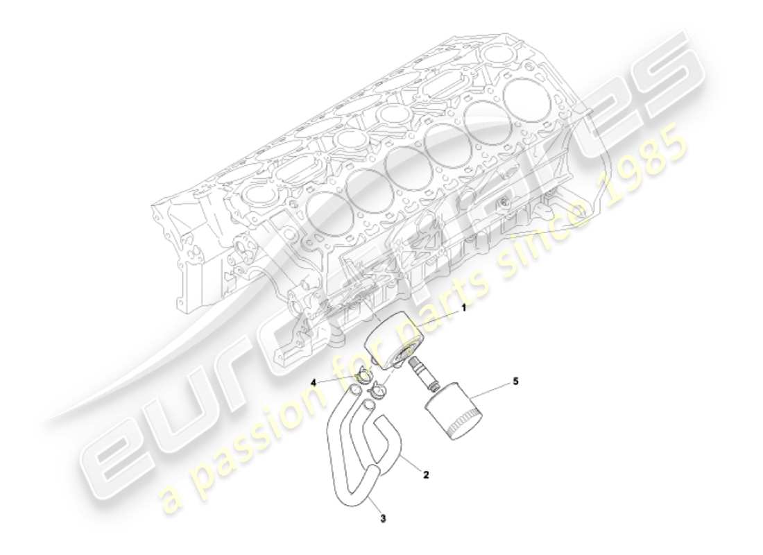 aston martin vanquish (2007) teilediagramm des ölkühlsystems