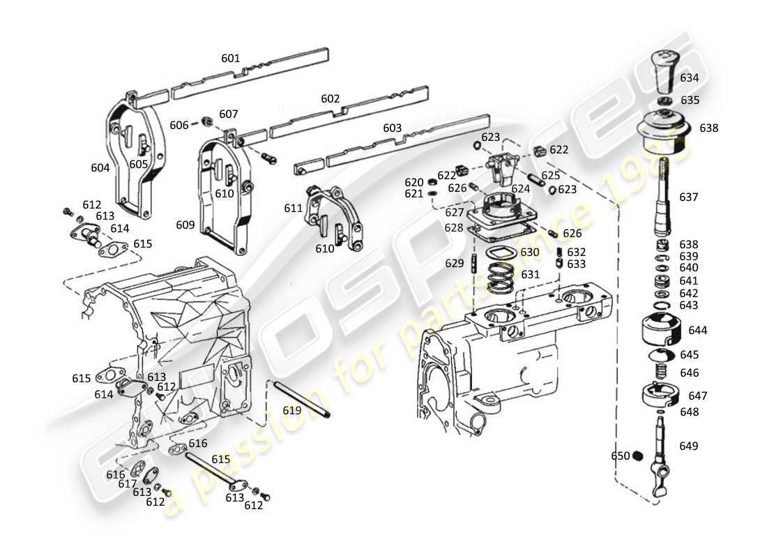 maserati kyalami getriebesteuerung teilediagramm