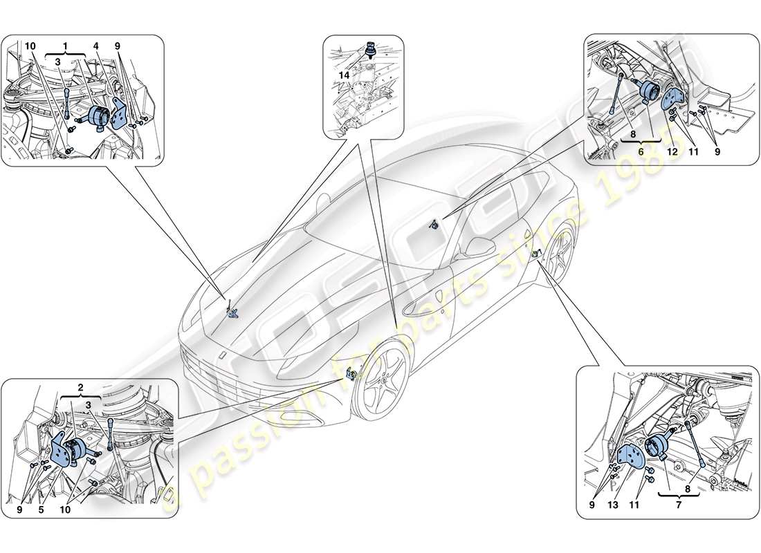 ferrari ff (usa) elektronisches management (federung) ersatzteildiagramm