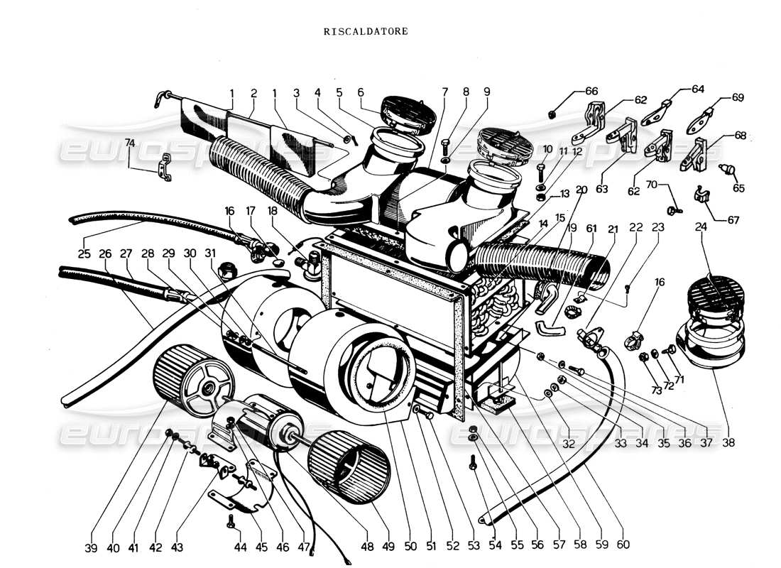 lamborghini espada heizmatrix serie iii teilediagramm