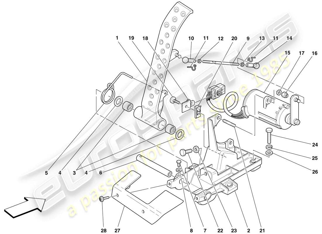 ferrari f430 spider (usa) elektronisches gaspedal teilediagramm