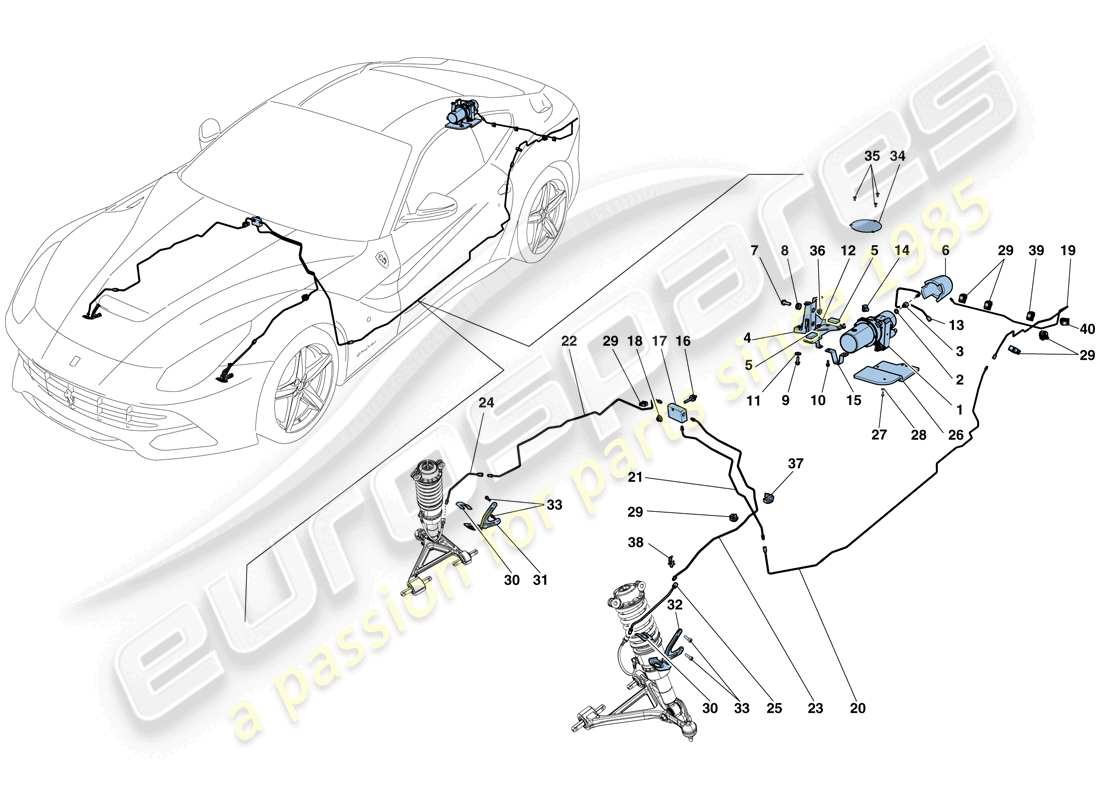 ferrari f12 berlinetta (rhd) fahrzeughebesystem teilediagramm