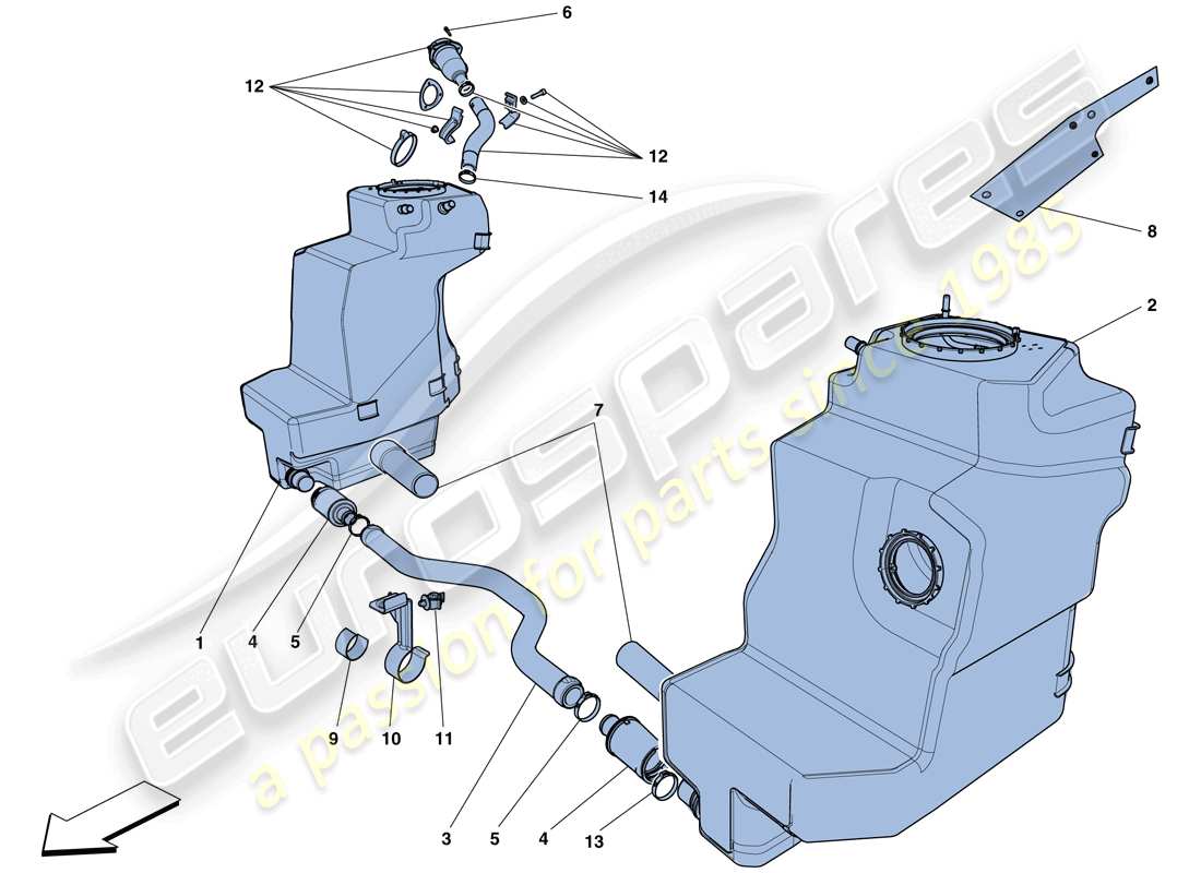 ferrari 458 speciale (europe) kraftstofftank und einfüllstutzen teilediagramm