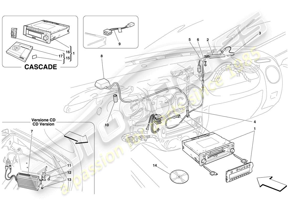 ferrari f430 spider (usa) hifi system teilediagramm