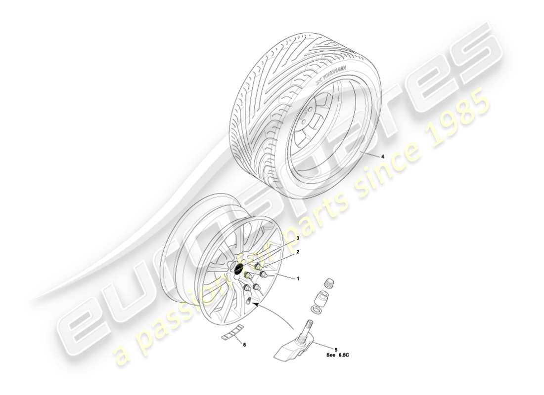aston martin vanquish (2003) räder & reifen teilediagramm