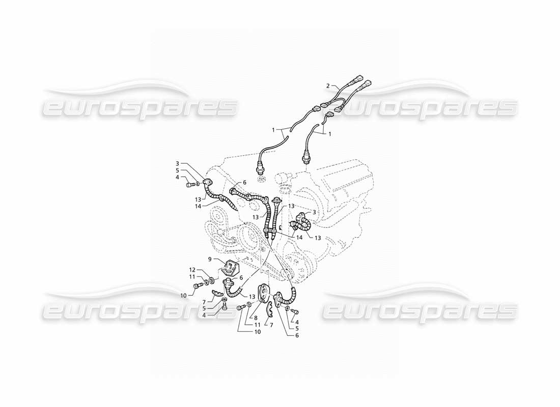 maserati qtp v8 (1998) zündsystem: sensoren-teilediagramm