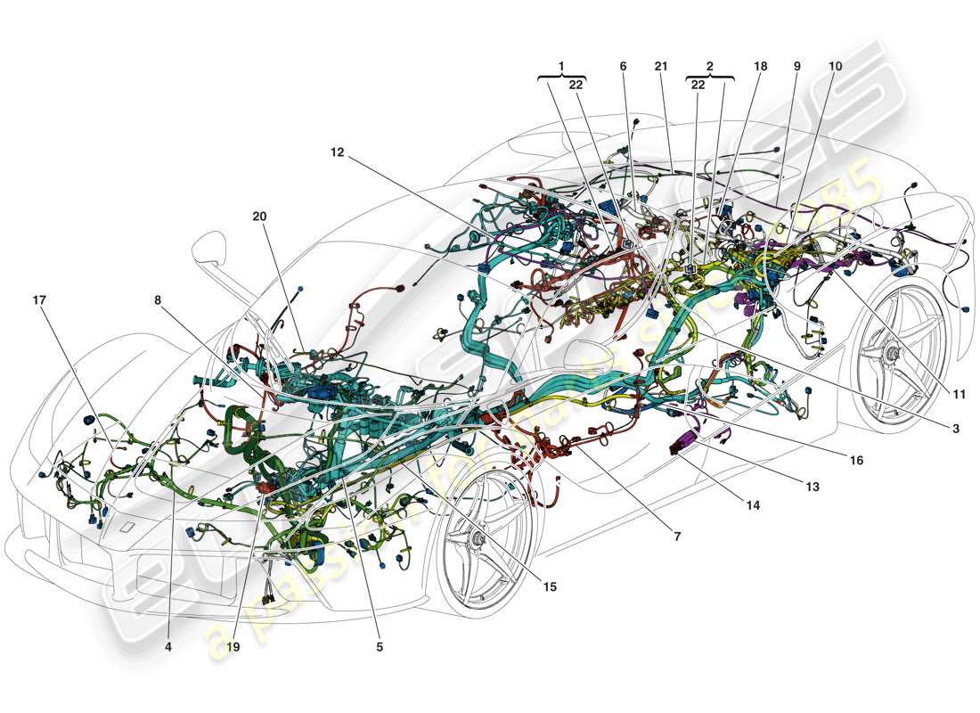 ferrari laferrari aperta (europe) hauptkabelbäume teilediagramm