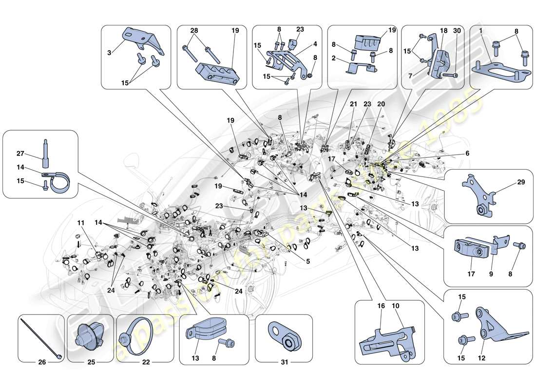 ferrari laferrari aperta (europe) verschiedene befestigungen für die elektrische anlage teilediagramm