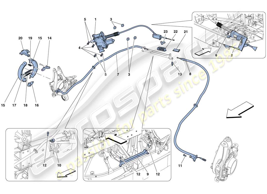 ferrari 458 italia (rhd) steuerung der feststellbremse teilediagramm