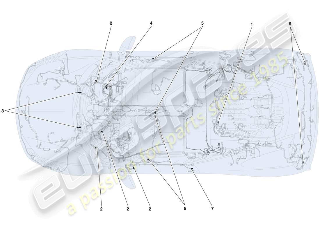 ferrari 458 italia (usa) verschiedene befestigungen für die elektrische anlage teilediagramm