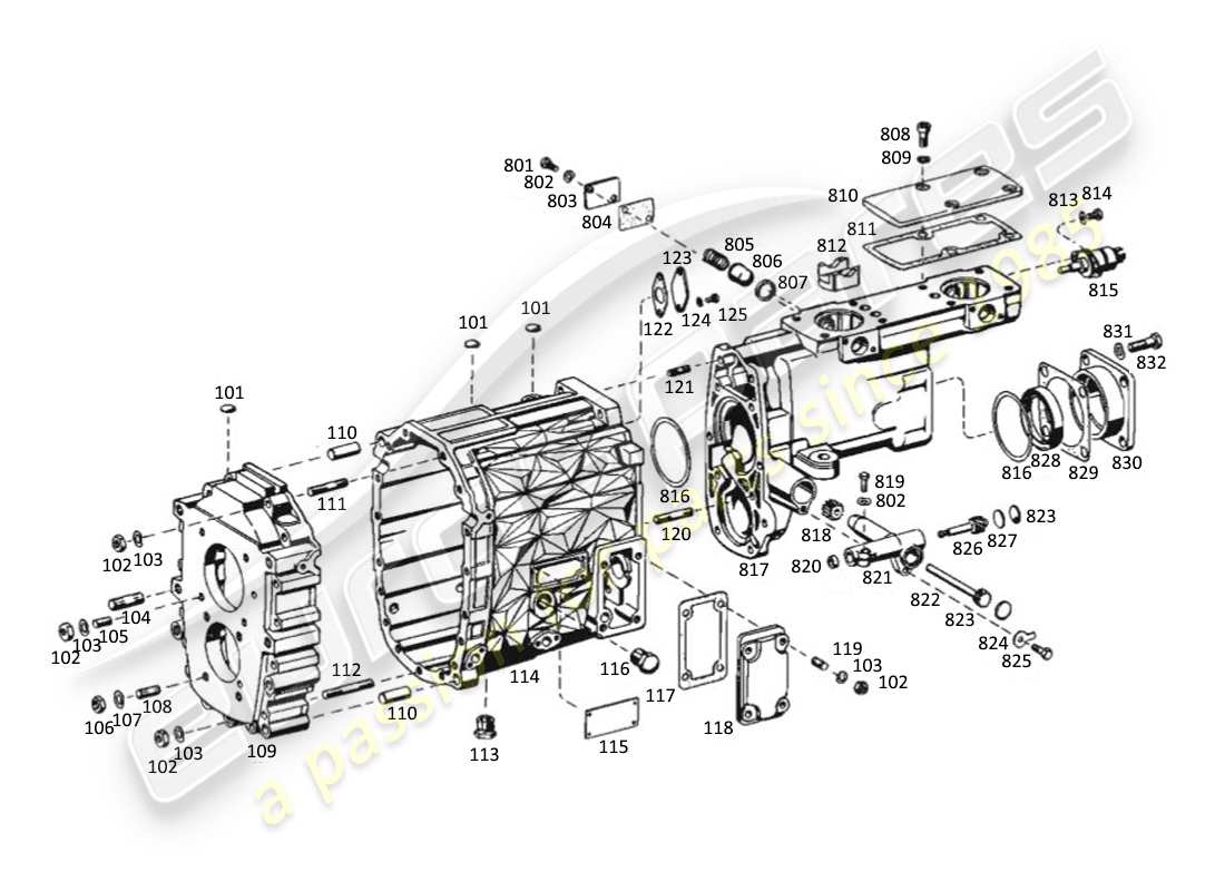 maserati kyalami getriebegehäuse teilediagramm
