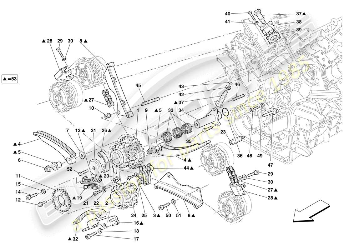 ferrari 599 gtb fiorano (usa) steuersystem - antriebsteildiagramm