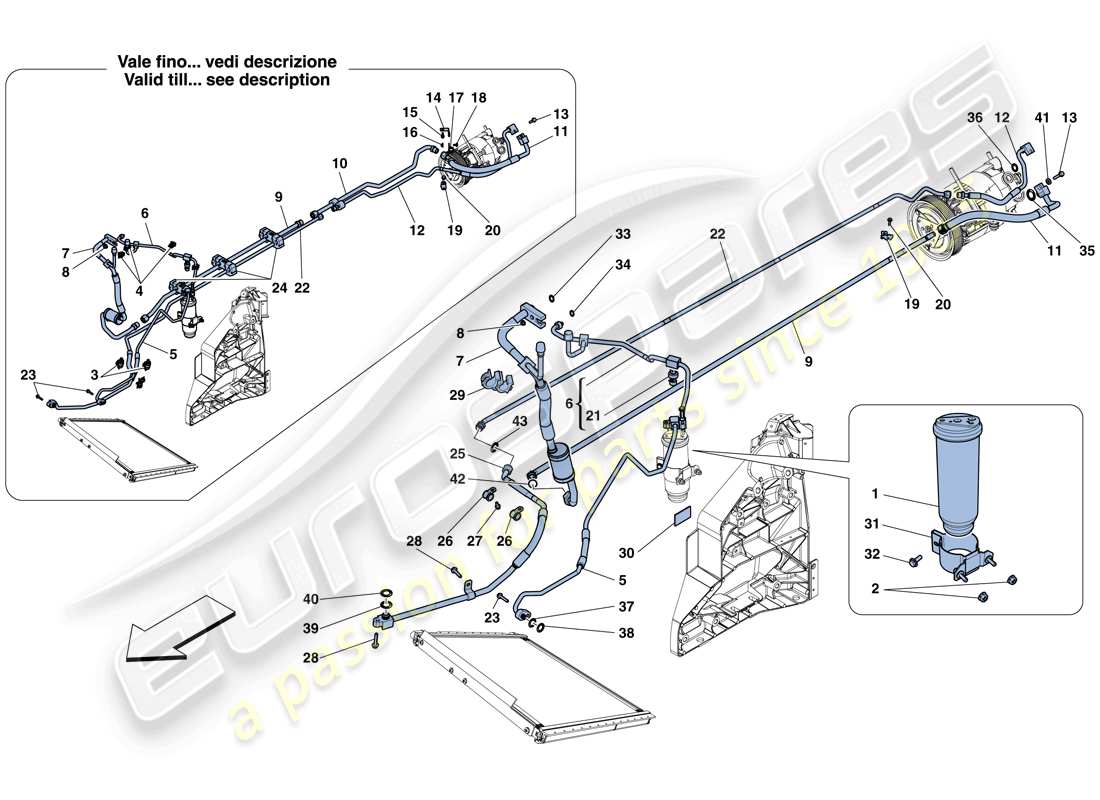 ferrari 458 italia (rhd) ac-system - freon-teilediagramm