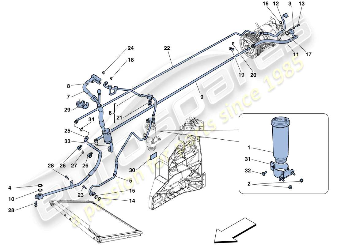 ferrari 458 speciale (usa) ac-system - freon-teilediagramm