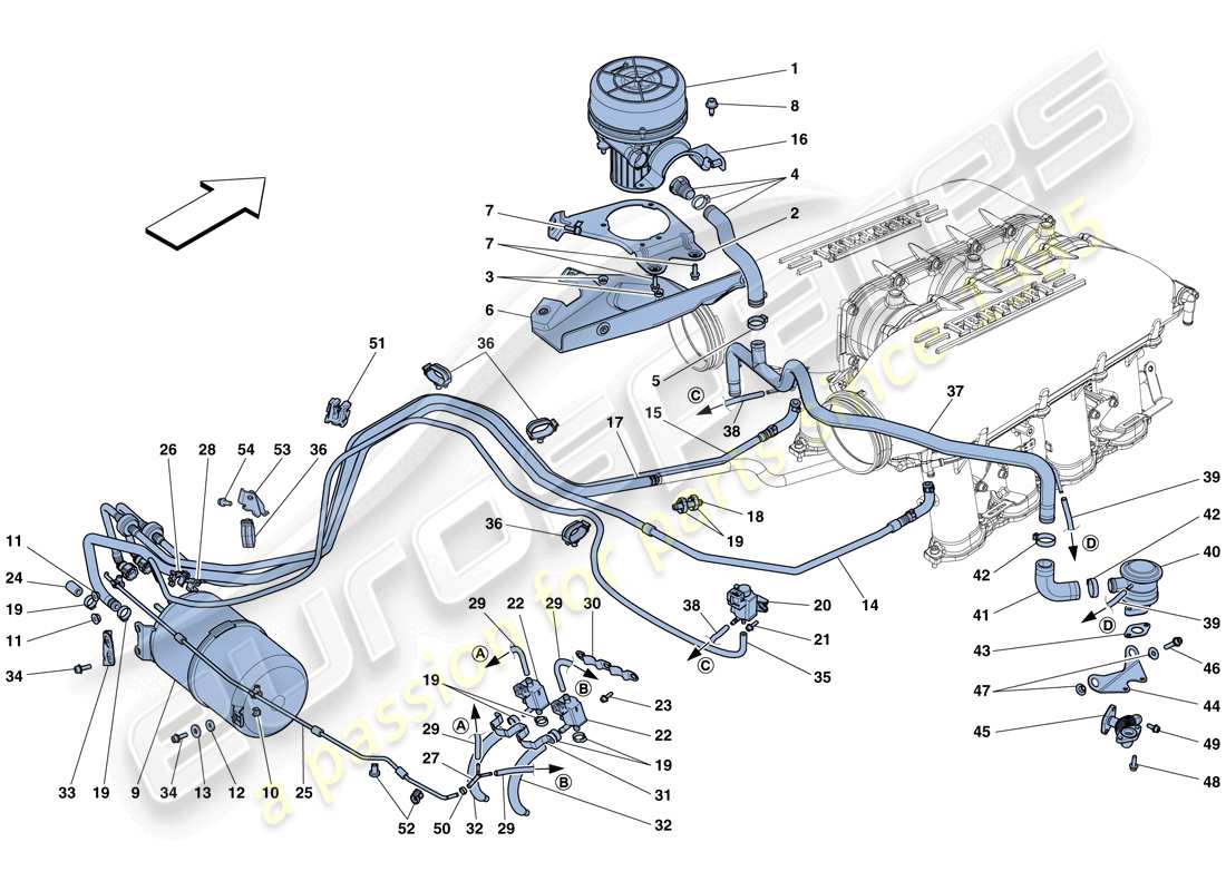 ferrari 458 italia (europe) sekundärluftsystem teilediagramm