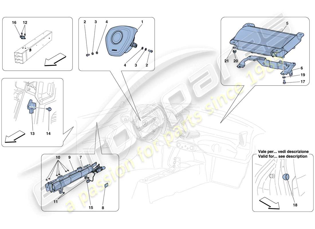 ferrari 458 speciale aperta (rhd) airbags teilediagramm