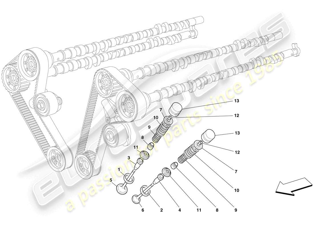 ferrari 612 sessanta (rhd) steuerung - ventile ersatzteildiagramm