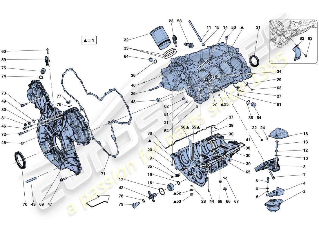 ferrari 488 spider (europe) kurbelgehäuse-teilediagramm