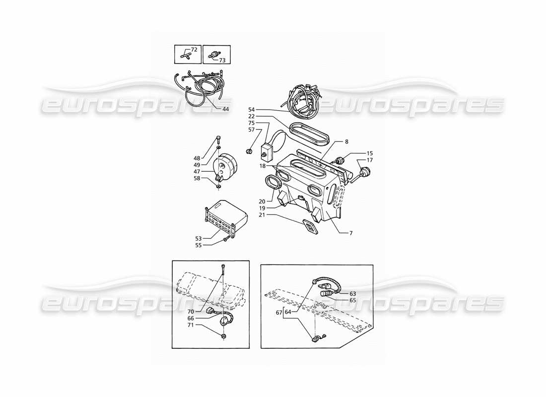 maserati ghibli 2.8 (abs) teilediagramm für automatische klimaanlage (linkslenker)