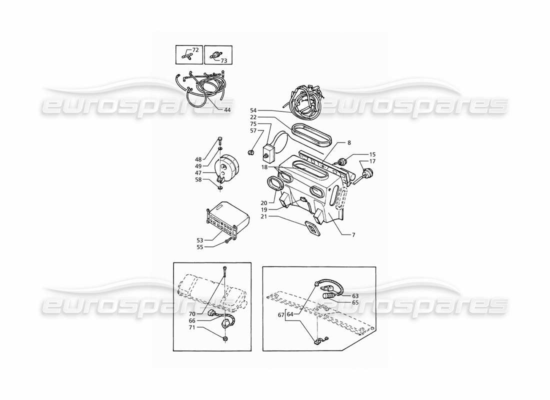 maserati ghibli 2.8 (abs) teilediagramm für automatische klimaanlage (linkslenker)