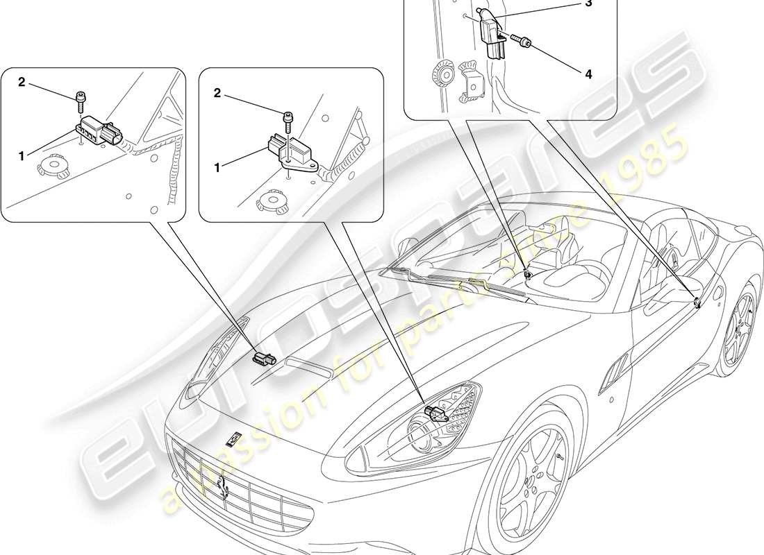 ferrari california (usa) airbag-system - teilediagramm